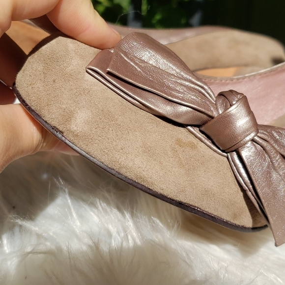 Aldo Collection Nude Suede Heels With Leather Bow - Picture 7 of 13